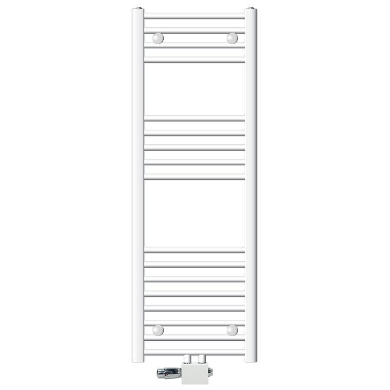 foto del prodotto luxebath ecd germany radiatore da bagno scaldasalviette con attacco centrale bianco dritto 400 x 1200 mm radiatore portasciugamani con termostato e