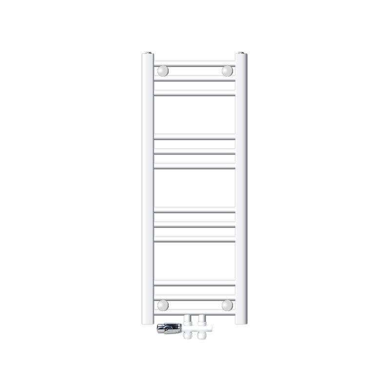 foto del prodotto luxebath ecd germany radiatore sahara 300 x 800 mm bianco con attacco centrale dritto incl. termostato e set di collegamento a pavimento calorifero
