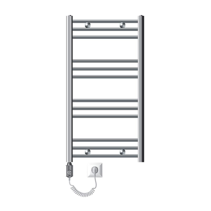 foto del prodotto luxebath ecd germany radiatore scaldasalviette elettrico 300w termoarredo da bagno moderno in acciaio cromato 500 x 800 mm curvo con attacco