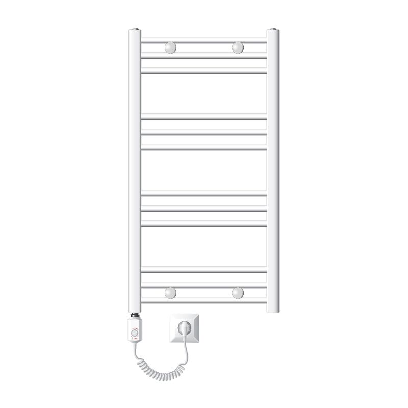 foto del prodotto luxebath ecd germany radiatore scaldasalviette elettrico 600w termoarredo da bagno moderno in acciaio bianco 500 x 800 mm bianco dritto con