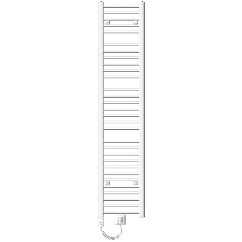 foto del prodotto luxebath ecd germany radiatore scaldasalviette elettrico 900w termoarredo da bagno moderno in acciaio bianco 300 x 1800 mm bianco dritto con