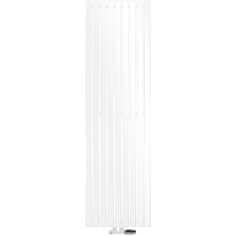 foto del prodotto luxebath ecd germany radiatore stella a pannello con attacco centrale 480 x 1600 mm bianco con kit di montaggio e termostato raccordo centrale a