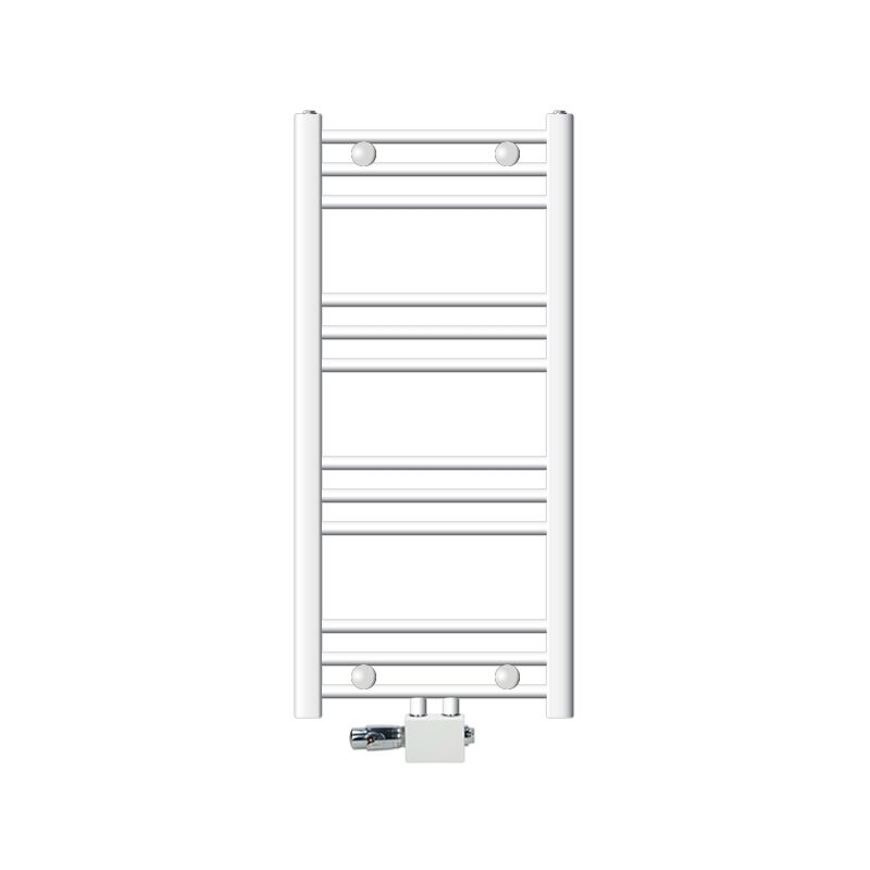 foto del prodotto luxebath ecd germany radiatore stella bianco 400 x 800 mm con termostato attacco centrale connessione universale calorifero riscaldamento da bagno
