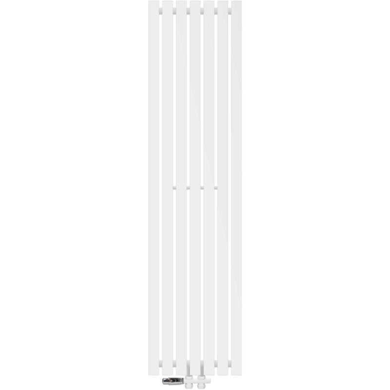foto del prodotto luxebath ecd germany radiatore stella bianco verticale 370 x 1400 mm calorifero con termostato attacco centrale connessione a pavimento termosifoni