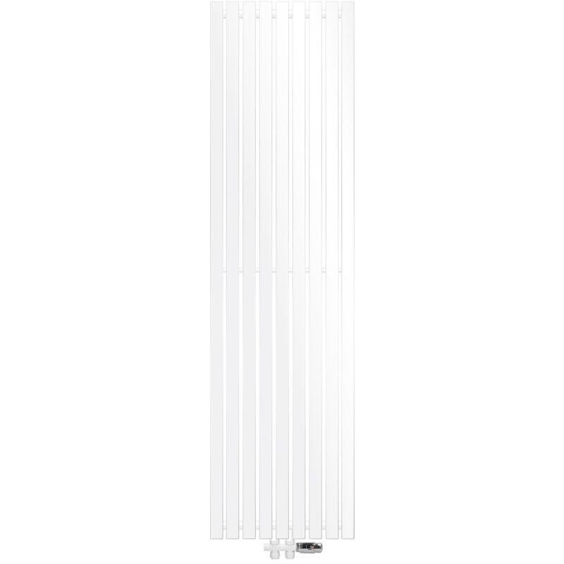 foto del prodotto luxebath radiatore a pannello stella 480x1800 mm con attacco centrale verticale bianco incl. set di raccordi con termostato attacco a pavimento