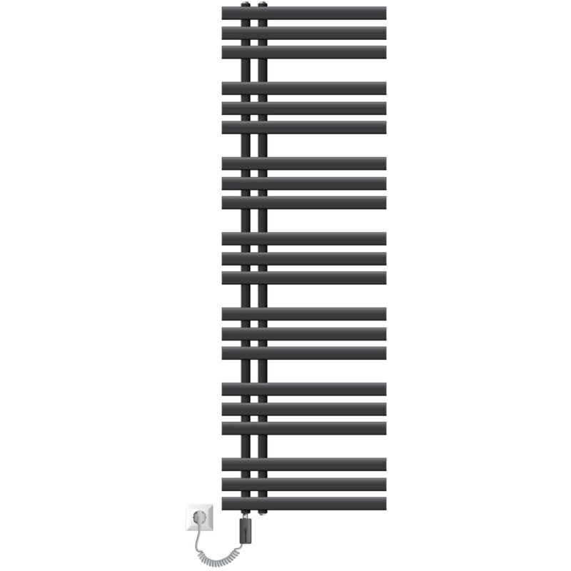 foto del prodotto luxebath radiatore elettrico da bagno iron em 500x1600 mm antracite elemento riscaldante 900w termosifone termostato display digitale