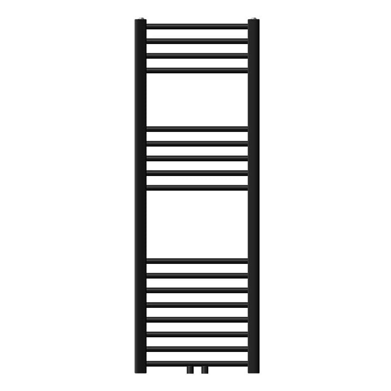 foto del prodotto luxebath radiatore sahara 400 x 1200 mm termosifone in acciaio nero curvo con raccordo centrale calorifero scaldasalviette asciugamani arredamento