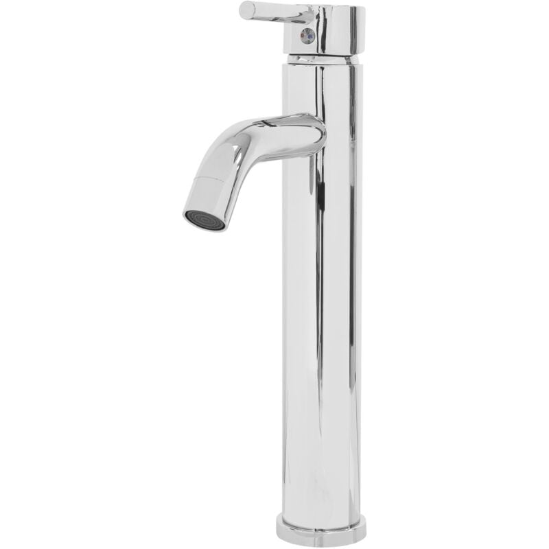 foto del prodotto luxebath rubinetto alto per bagno cromo realizzato in ottone miscelatore rotondo per acqua calda e fredda per lavandino monocomando con asta