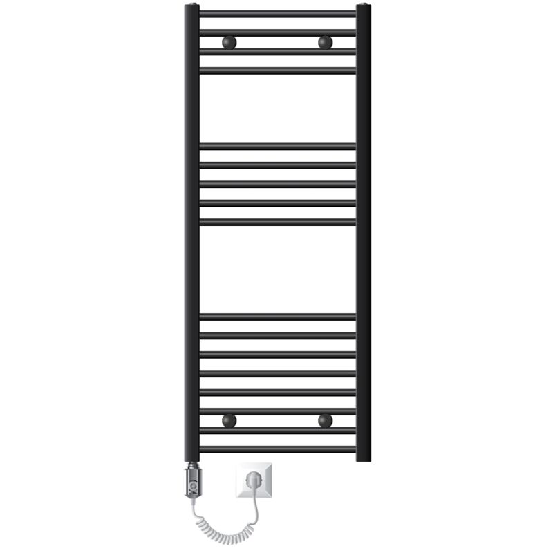 foto del prodotto luxebath scaldasalviette elettrico sahara 500x1200 mm antracite curvo connessione laterale elemento riscaldante 1200w termostato e display digitale