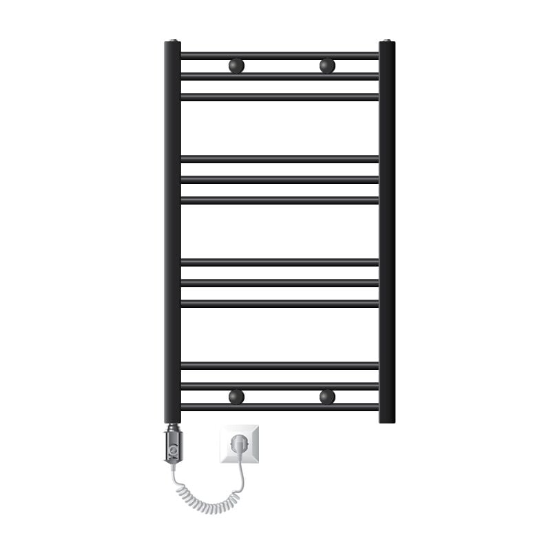 foto del prodotto luxebath scaldasalviette elettrico sahara 600x800 mm antracite connessione laterale dritta e asta di riscaldamento 300w termostato e display