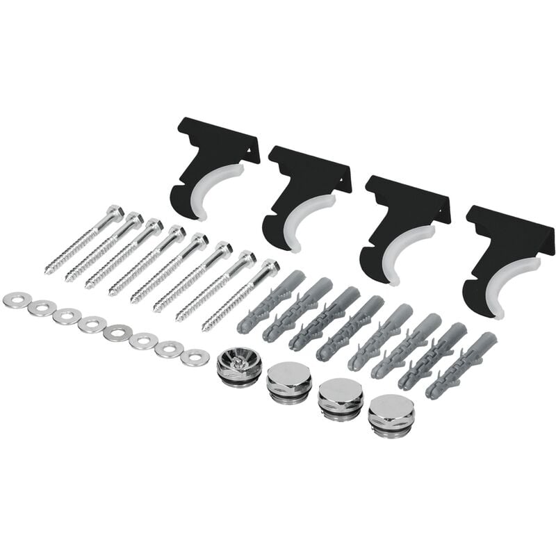 foto del prodotto luxebath - staffa per radiatori di design nero opaco per supporti radiatori a pannello materiale di montaggio supporti per termoarredo fissaggi per