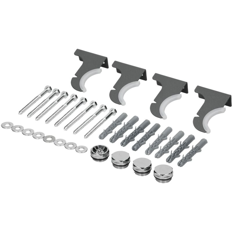 foto del prodotto luxebath staffa per radiatori kit di supporti viti tasselli rondelle valvola di chiusura e sfiato set accessori per staffe da parete montaggio