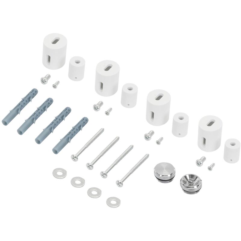 foto del prodotto luxebath staffe di montaggio per radiatori da bagno kit per muro bianco per termosifoni scaldasalviette set per calorifero verticale portasciugamani