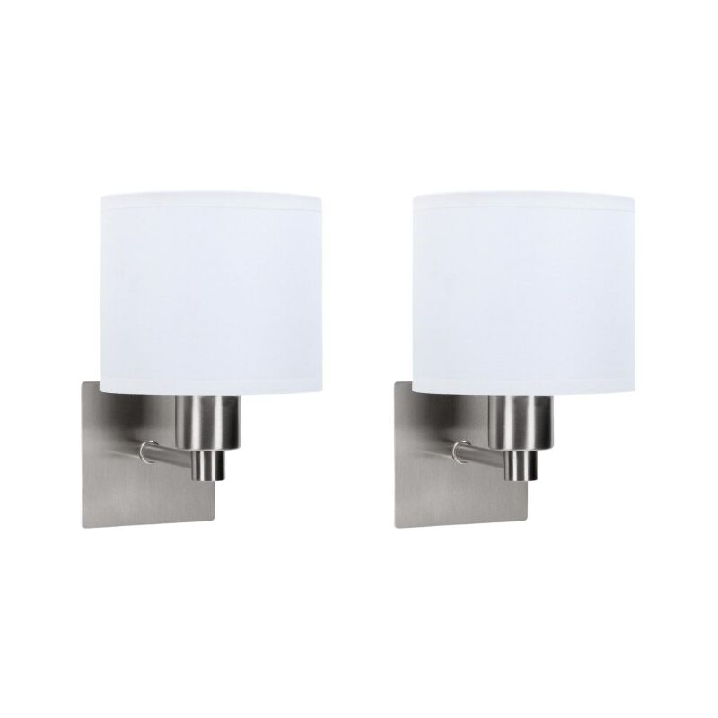 foto del prodotto lyon 2 unidades aplique de pared led n quel satinado con pantalla para tambor forlight