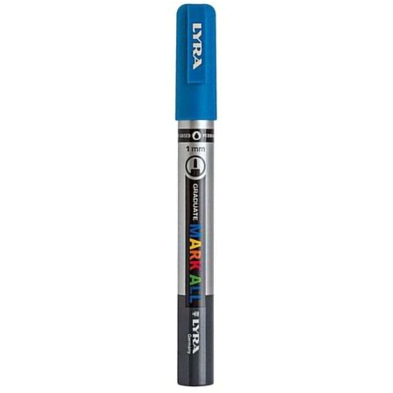 foto del prodotto lyra mark all punta fine 1mm. azzurro x6