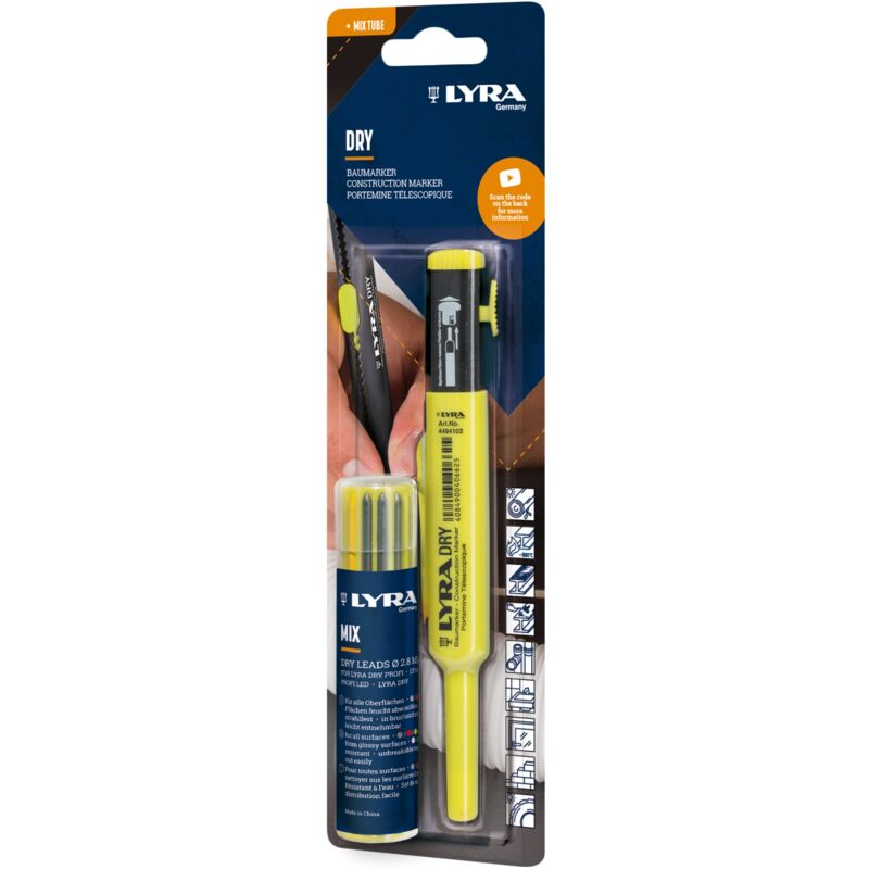 foto del prodotto lyra - matita in grafite dry + astuccio da 12 mine in grafite 2b