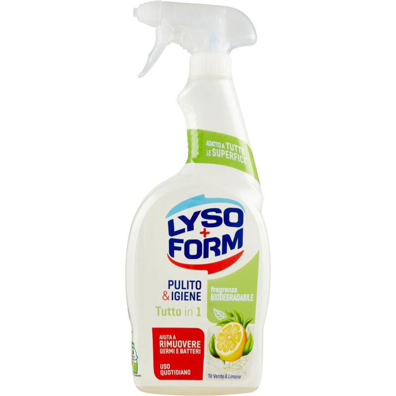 foto del prodotto lysoform spray tutto in 1 pulito e igiene te verde limone 700 ml