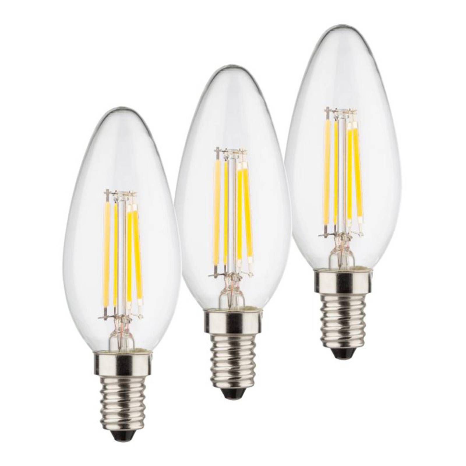 foto del prodotto m ller licht led candela e14 4w 2.700k filamenti set 3x