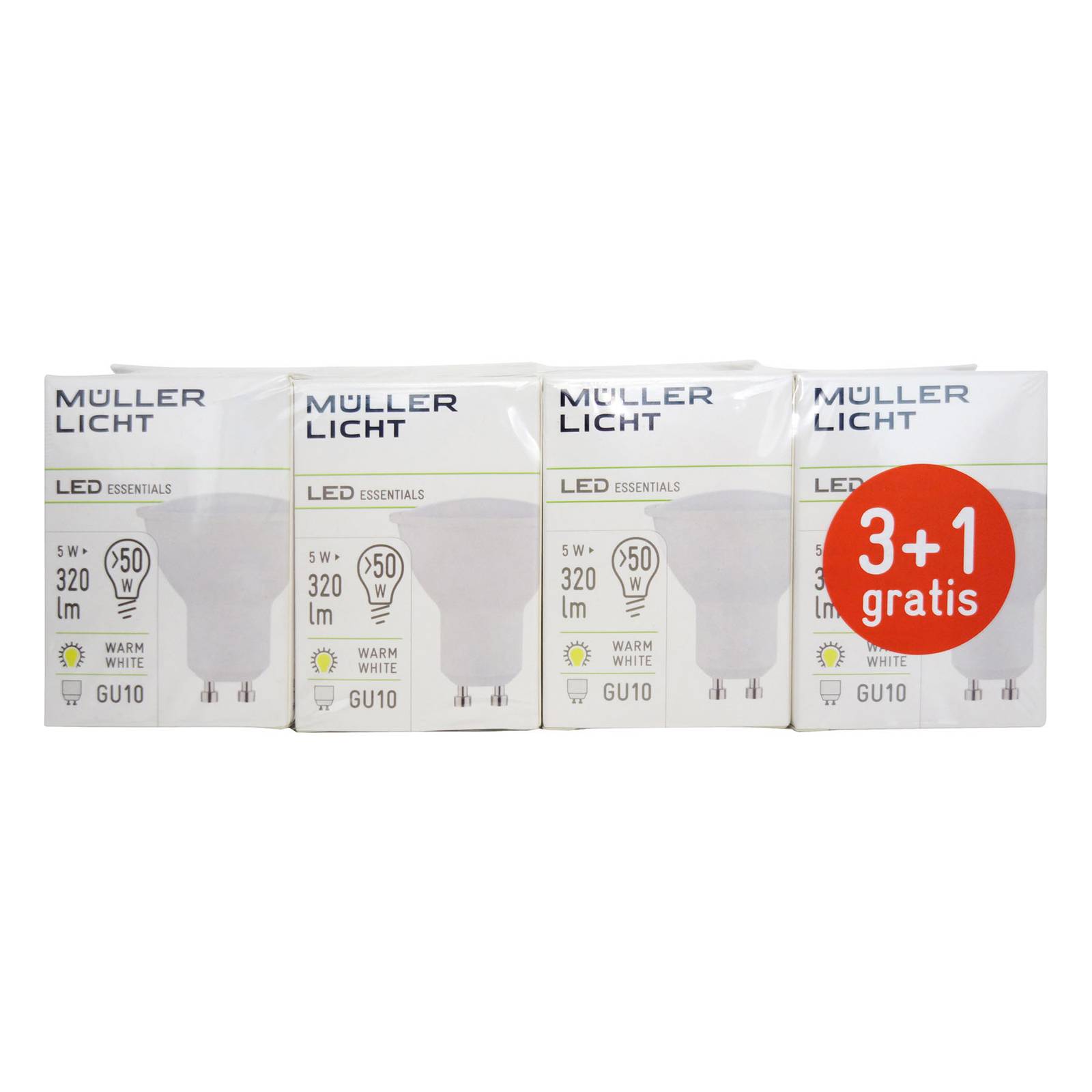 foto del prodotto m ller licht led riflettore gu10 5w 2.700k set 3 1 320lm satin