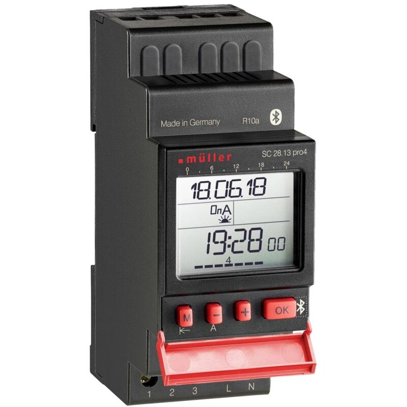 foto del prodotto m ller sc 28.13 pro4 230v 50 60hz timer per guida din digitale 230 v ac 4000 w