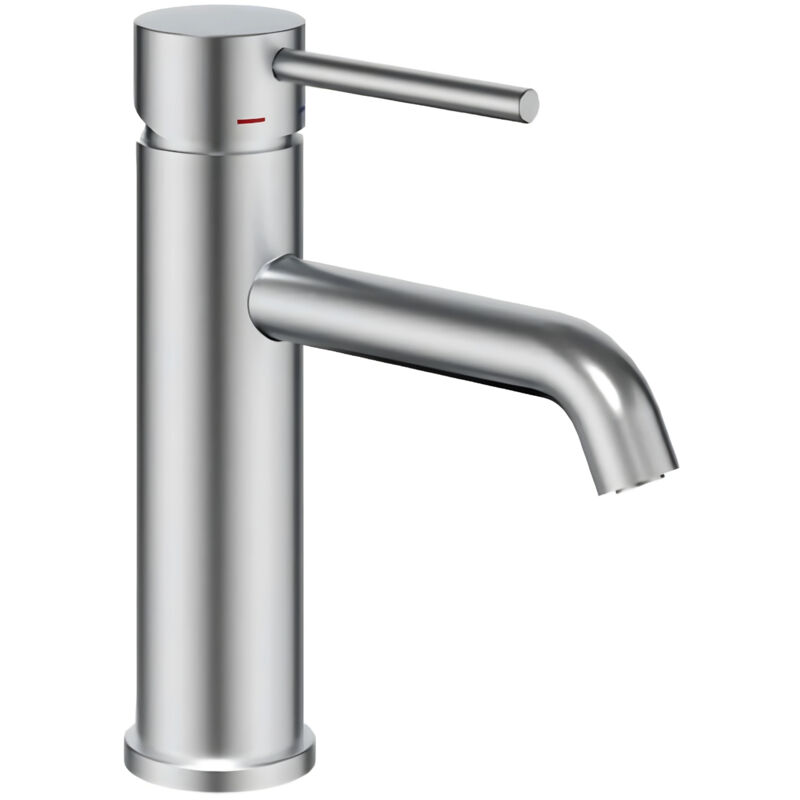 foto del prodotto m rubinetteria miscelatore monocomando jazz per lavabo installazione rapida acqua calda fredda finitura nickel spazzolato confezione 1