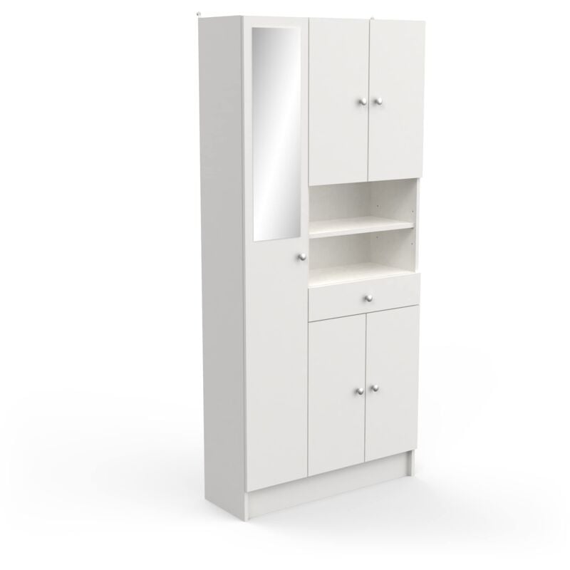 foto del prodotto m s 13casa flounder a1 mobile bagno. dim 82x32x180 h cm. col bianco. mat melamina.