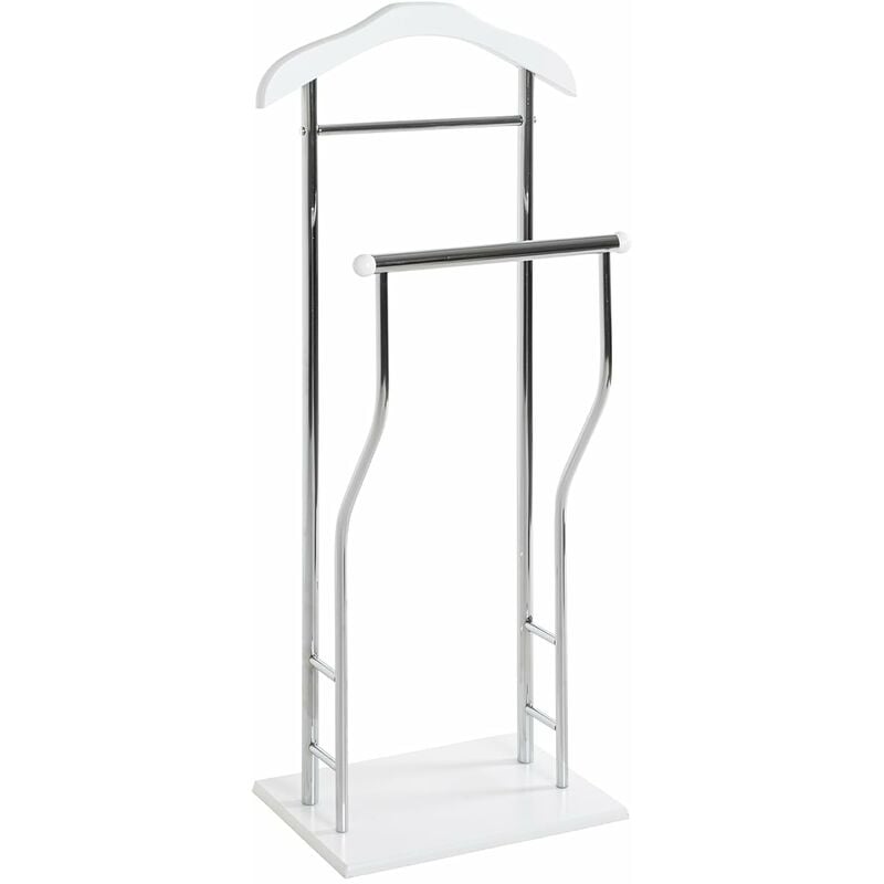 foto del prodotto m s haku m bel cameriere da uomo cromo, bianco, mdf, metallo dim. l 45 cm x a 110 cm x p 30 cm, stile moderno