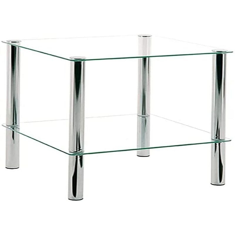 foto del prodotto m s haku m bel tavolino cromo, metallo, vetro di sicurezza dim. l 39 cm x a 47 cm x p 39 cm, stile moderno