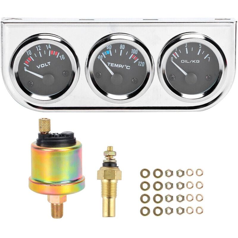 foto del prodotto m10x1 52mm 3 in 1 misuratore per auto temperatura dell acqua pressione dell olio strumento combinato di tensione per modifica auto