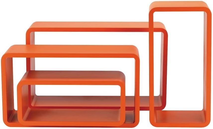 foto del prodotto m1106012 e set 4 pz mensola rettangolare stondata arancio