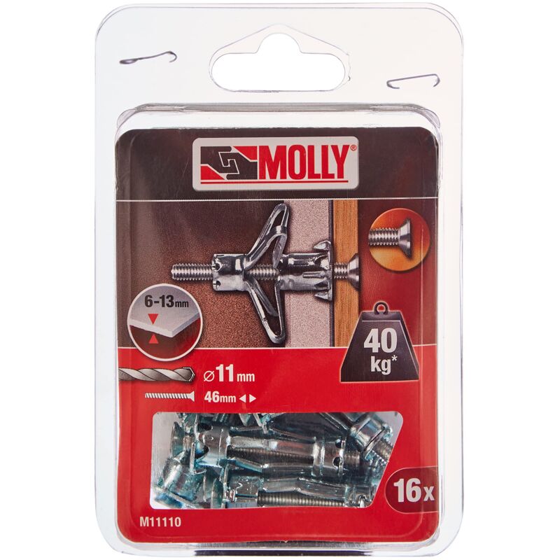 foto del prodotto m11110 xj tasselli metallici a espansione con vite m5 5 x 36 mm, grigio, set di 16 pezzi molly