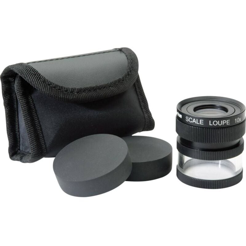 foto del prodotto m12102 lente d ingrandimento portatile con scala di misurazione ingrandimenti 10 x lente 19 mm ideal tek