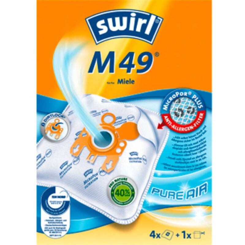 foto del prodotto m49 sacchetto aspirapolvere 4 pz. swirl