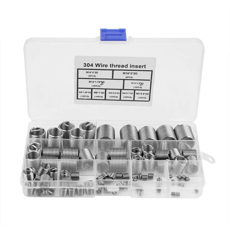 foto del prodotto m5 m6 m8 m10 m12 m14 m16 304 inserti filettati inserto di riparazione in acciaio inossidabile con assortimento di filettatura viti a spirale con