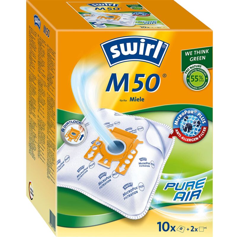 foto del prodotto m50 sacchetti per aspirapolvere miele 10 pezzi swirl