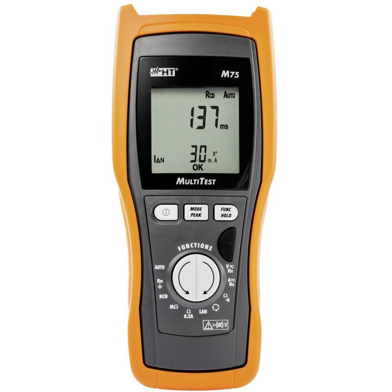 foto del prodotto m75 tester per installazioni calibrato iso norma vde 0100, 0413 ht instruments