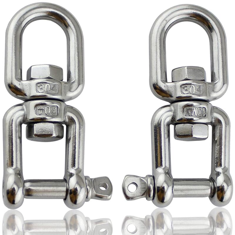 foto del prodotto m8 2pcs grillo di sollevamento, grillo in acciaio inossidabile, anello girevole da occhio a occhio, per sedia amaca, sacco di sabbia, industria,