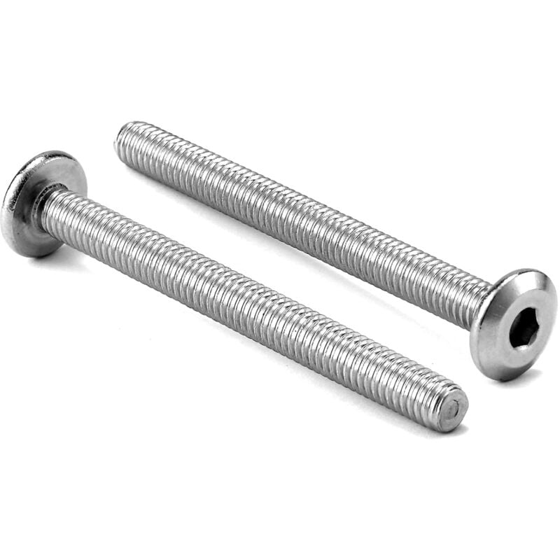 foto del prodotto m8 x 60mm 10pz viti a testa piatta con esagono incassato bulloni, 304 18 8 acciaio inossidabile, filettatura completa di sg tzh con chiave
