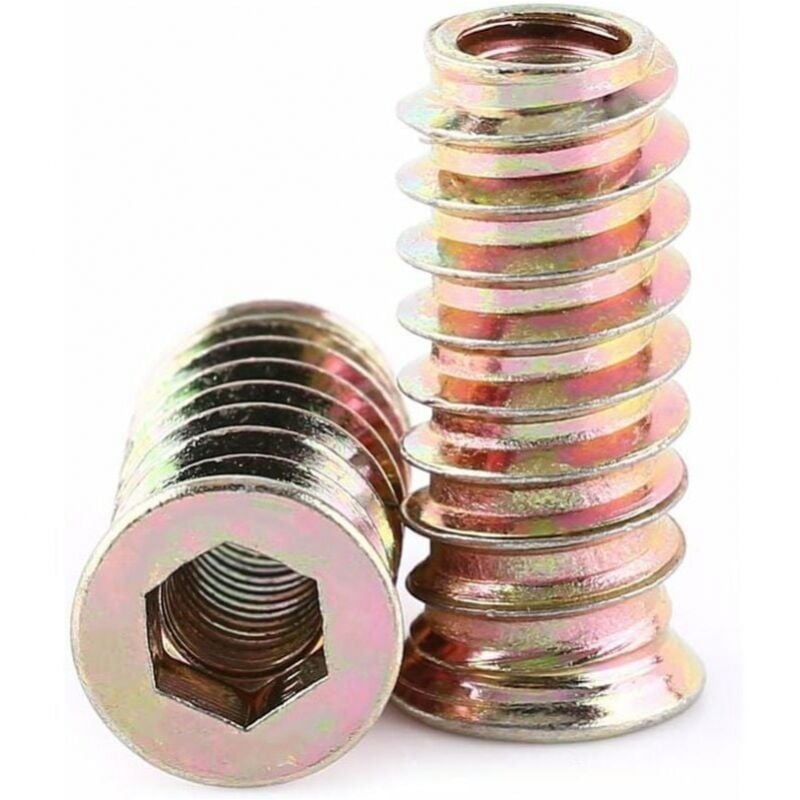 foto del prodotto m8x25mm confezione da 20 pezzi m10 dado esagonale filettato in lega di zinco, assortimento di dadi con inserto in lega di zinco