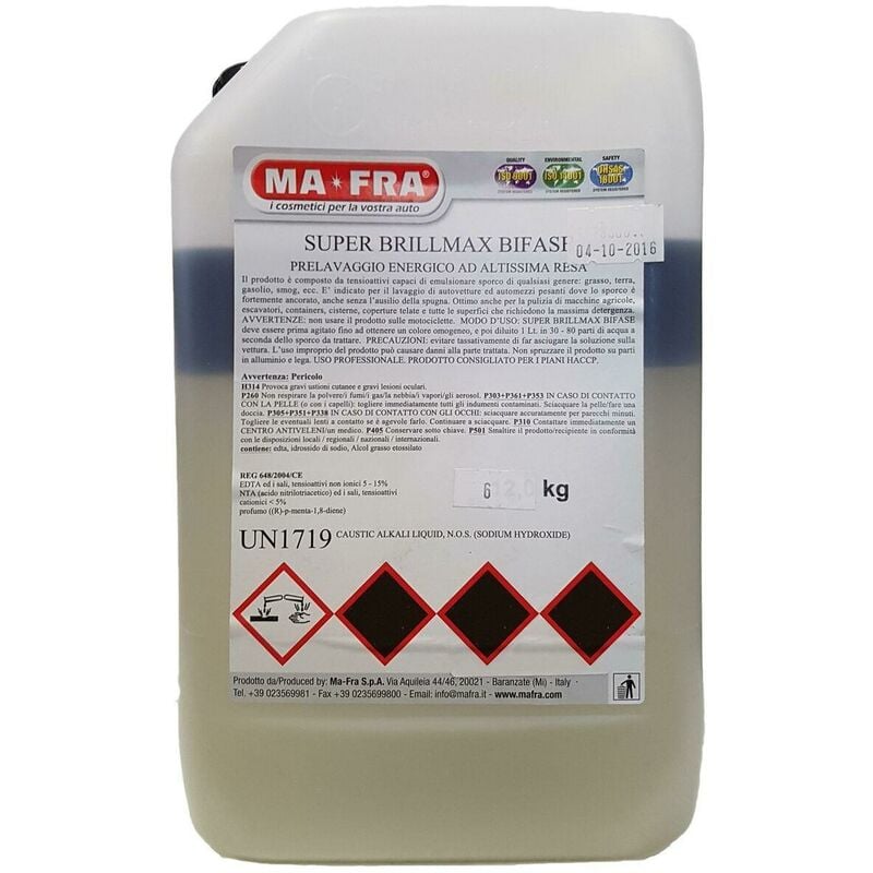 foto del prodotto ma-fra superbrillmax bifase per prelavaggio esterno kg.6