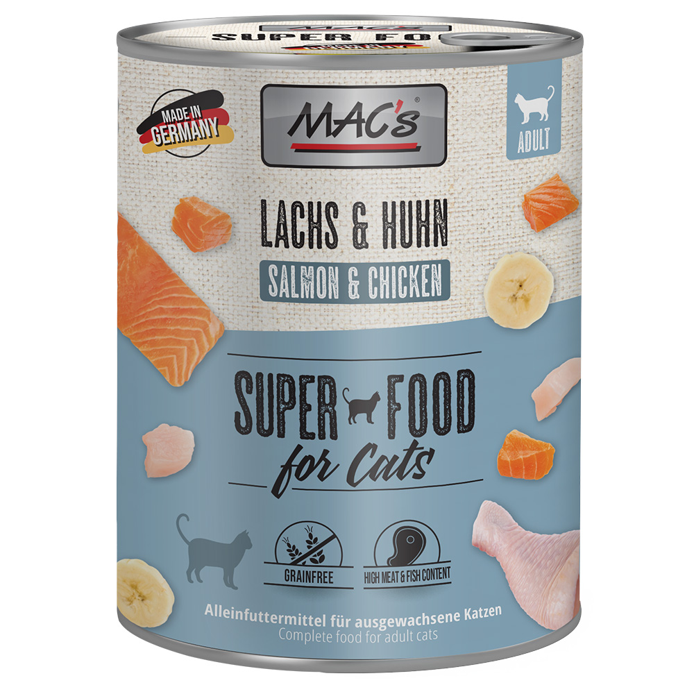 foto del prodotto mac s 6 x 800 g umido per gatto salmone pollo