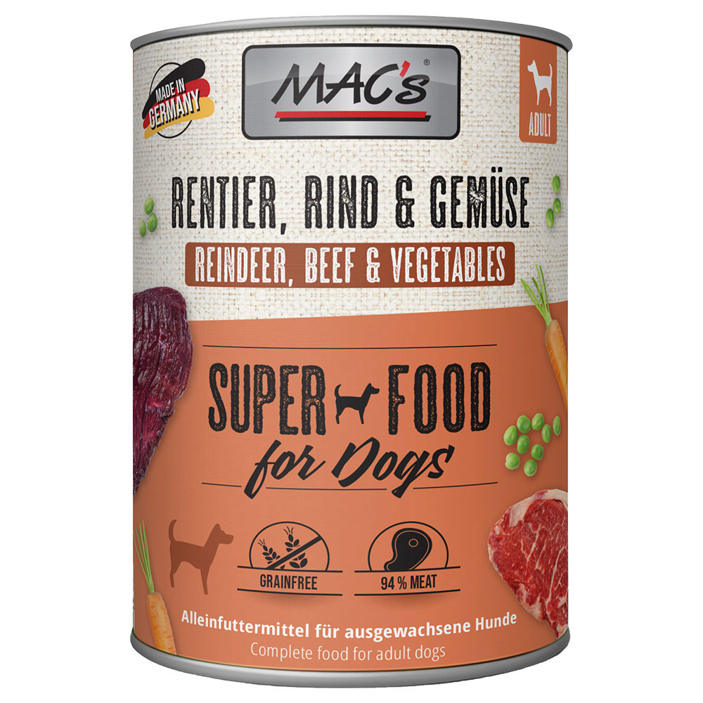 foto del prodotto mac s adult 6 x 800 g umido per cane renna verdure