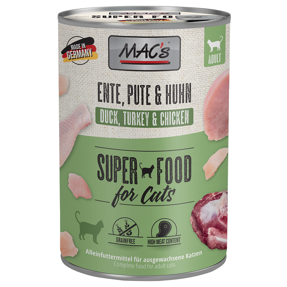 foto del prodotto mac's cat 12 x 400 g alimento umido per gatti - mix pollame &amp; pesce (2 varianti)