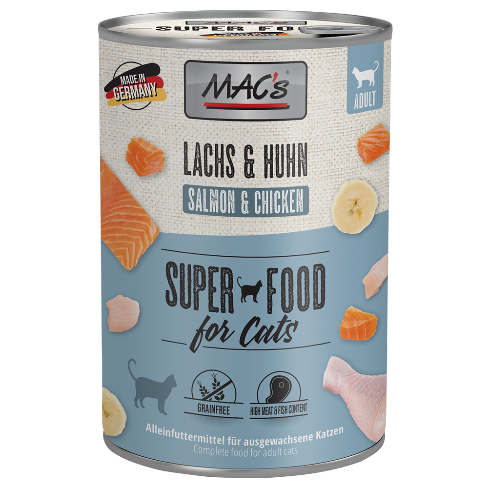 foto del prodotto mac s cat 6 x 400 g umido per gatto salmone pollo