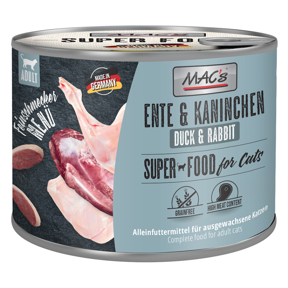 foto del prodotto mac s cat feinschmecker 6 x 200 g alimento umido per gatti anatra coniglio