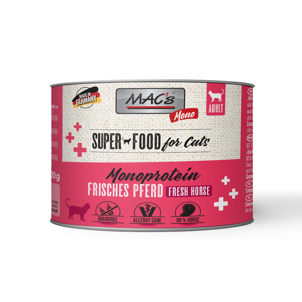 foto del prodotto mac s cat mono sensitive 6 x 200 g alimento umido per gatti cavallo novit 