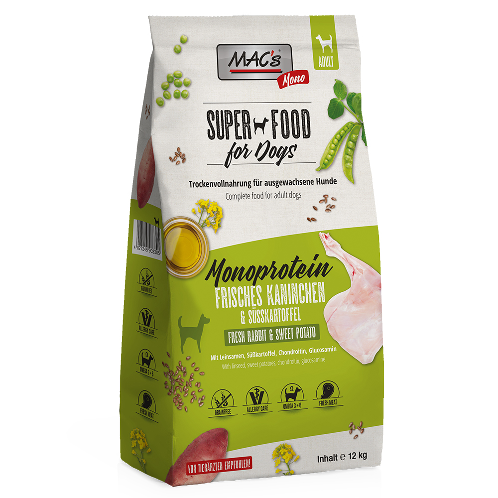 foto del prodotto mac's mono coniglio crocchette per cani - set %: 2 x 12 kg