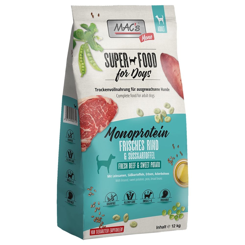 foto del prodotto mac s mono manzo crocchette per cani 12 kg