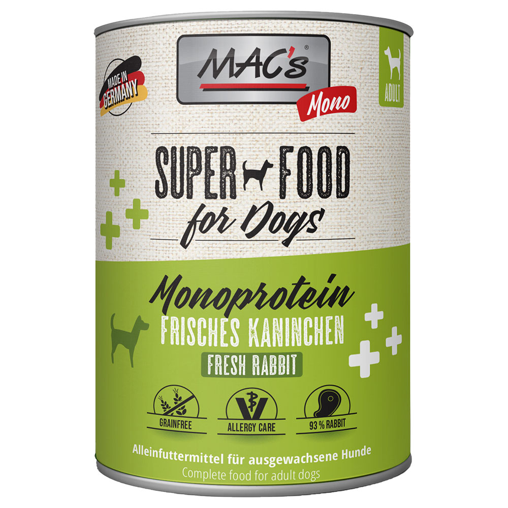 foto del prodotto mac s mono sensitive 6 x 800 g alimento umido per cani coniglio