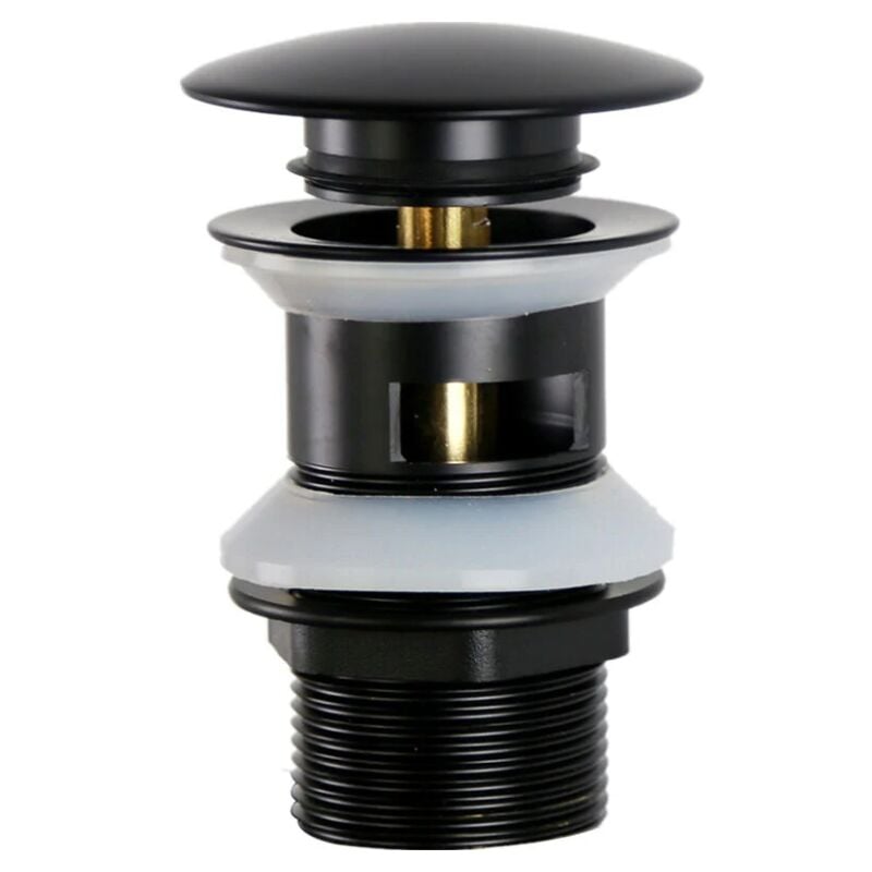 foto del prodotto macaron universal promotion g1 1 4 piletta di scarico per lavabo in ottone con troppopieno, sistema click clack, installazione senza attrezzi,